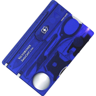 Ніж Victorinox SwissCard Lite Transparent Blue (0.7322.T2)
