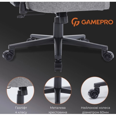 Крісло ігрове GamePro FGC750DG Size L Fabric Dark Gray (FGC750DG)