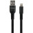 Дата кабель USB 2.0 AM to Lightning 1.0m flat nylon black Vinga (VCPDCLFNB1BK)
