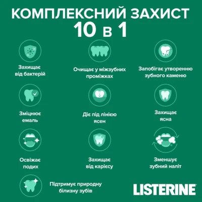 Ополіскувач для порожнини рота Listerine Total Care Захист зубів та ясен 500 мл (3574661070377/5010123714383)
