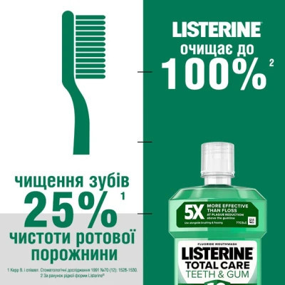 Ополіскувач для порожнини рота Listerine Total Care Захист зубів та ясен 500 мл (3574661070377/5010123714383)
