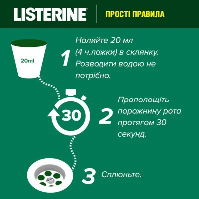 Ополіскувач для порожнини рота Listerine Total Care Захист зубів та ясен 500 мл (3574661070377/5010123714383)
