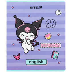 Зошит Kite предметний Kuromi 48 аркуші, лінія, английська мова (HK25-240-8)
