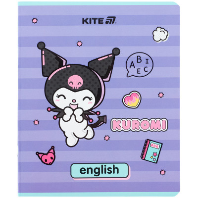 Зошит Kite предметний Kuromi 48 аркуші, лінія, английська мова (HK25-240-8)