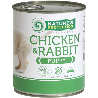 Консерви для собак Nature&#039;s Protection Puppy Chicken&amp;Rabbit 800 г (KIK45091)