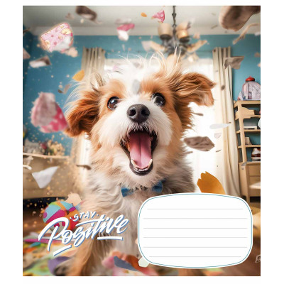 Зошит Школярик Stay Positive 12 аркушів клітинка (012-3320K)
