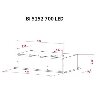 Витяжка кухонна Perfelli BI 5252 WH 700 LED