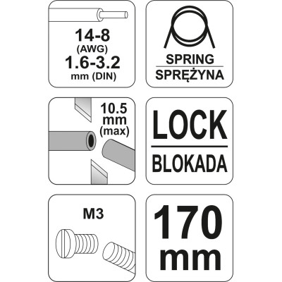 Знімач ізоляції Yato d=1.6-3.2 з ножицями (YT-19691)