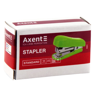 Степлер Axent Standard No. 10/5, 12 sheets, Light green (4221-09-A)
