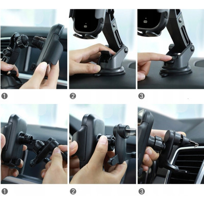 Універсальний автотримач Baseus Light Electric Holder Black (WXHW03-01)
