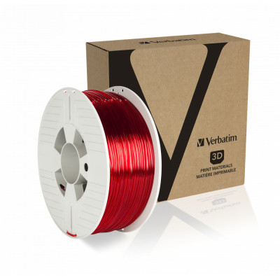 Пластик для 3D-принтера Verbatim PETG, 2,85 мм, 1 кг, red-transparent (55062)