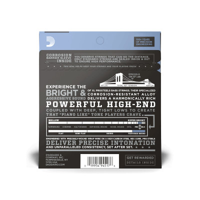 Струни для гітари D&#039;Addario XL ProSteels Bass Super Light 5-String (40-125) (EPS220-5)
