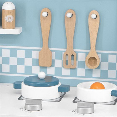 Ігровий набір Viga Toys кухня з дерева з аксесуарами PolarB блакитна (44047)