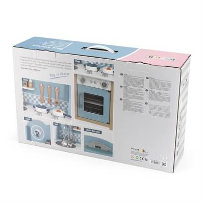 Ігровий набір Viga Toys кухня з дерева з аксесуарами PolarB блакитна (44047)