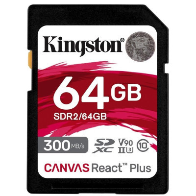 Карта пам&#039;яті Kingston 64GB class 10 UHS-II U3 Canvas React Plus (SDR2/64GB)