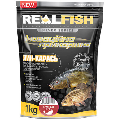 Прикормка Real Fish Silver Series Лин-карась Червоний черв&#039;&#039;як 1kg (809.00.29)