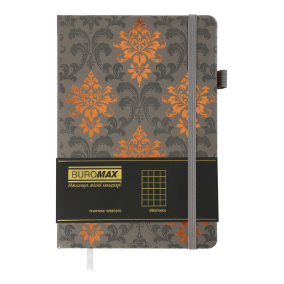 Книга записна Buromax ROYAL А5 96 аркушів клітинка, сірий (BM.295125-09)