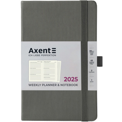 Тижневик Axent датований 2025 Partner Lines 125х195 мм, сірий (8515-25-03-A)