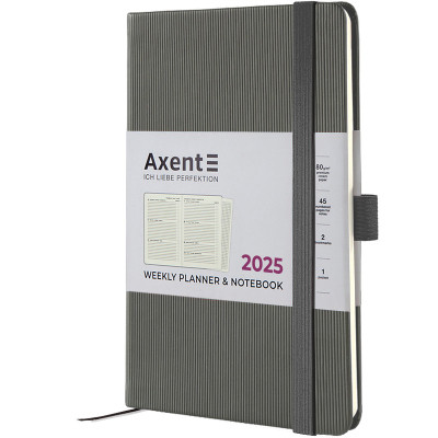 Тижневик Axent датований 2025 Partner Lines 125х195 мм, сірий (8515-25-03-A)