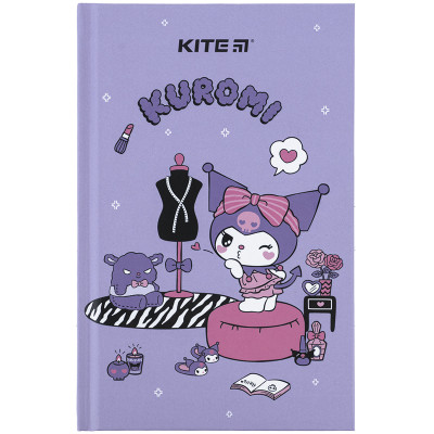 Блокнот Kite А6 Kuromi, тверда обкладинка, 80 аркушів, клітинка (HK24-199-2)