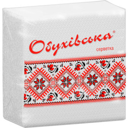 Серветки столові Обухівський 1 шар білі 23х24 см 80 шт. (4820003833858)