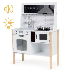 Ігровий набір Ecotoys дерев'яна ігрова кухня STYLE зі звуковими та світловими ефектами (PLK537)
