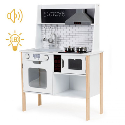 Ігровий набір Ecotoys дерев&#039;яна ігрова кухня STYLE зі звуковими та світловими ефектами (PLK537)