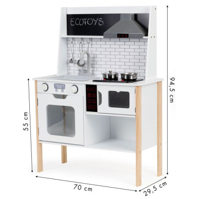 Ігровий набір Ecotoys дерев&#039;яна ігрова кухня STYLE зі звуковими та світловими ефектами (PLK537)
