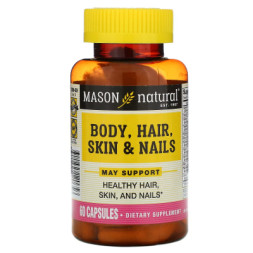 Вітамінно-мінеральний комплекс Mason Natural Формула для тіла, волосся, шкіри та нігтів, Body, Hair, Skin &amp; Nails, 60 (MAV12065)