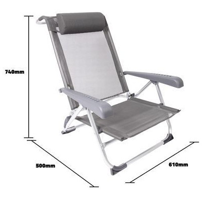 Крісло складане Bo-Camp Saint-Tropez Grey (1204796) (DAS303395)