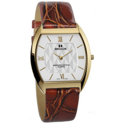 Наручний годинник Seculus 1613.1.106 white, pvd, brown leather