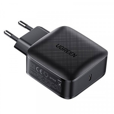 Зарядний пристрій Ugreen CD217 65W Type-C PD GaN Charger (Black) (70817)