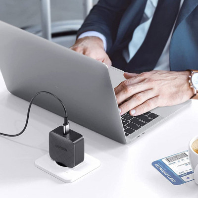 Зарядний пристрій Ugreen CD217 65W Type-C PD GaN Charger (Black) (70817)
