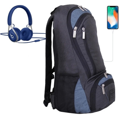 Рюкзак для ноутбука Bagland 15.6&quot; Granite 23L black/gray 0012069 (7072175)