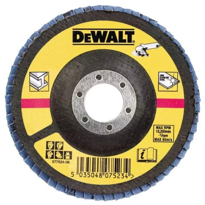 Круг зачистний DeWALT пелюстковий, метал, 125x22.23 мм, G 80 мкм (DT3310)