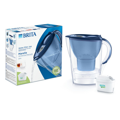 Фільтр-глечик Brita Marella Memo MXPro 2.4л (1.4л очищеної води) з фільтр-картриджем, синій (1052799)