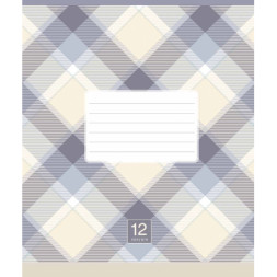 Зошит Школярик Plaid pattern 12 аркушів клітинка (012-3345K)