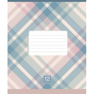 Зошит Школярик Plaid pattern 12 аркушів клітинка (012-3345K)