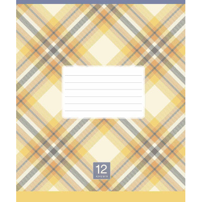 Зошит Школярик Plaid pattern 12 аркушів клітинка (012-3345K)