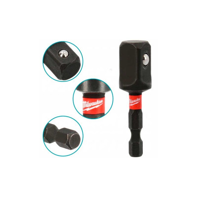 Адаптер для інструменту Milwaukee ShW з 1/4&quot;HEX на 1/4&quot; квадратный хвостовик (4932471826)