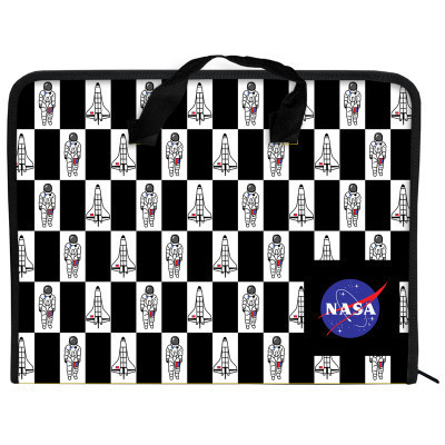 Папка - портфель Kite A4 на блискавці NASA, 1 відділення (NS21-202)