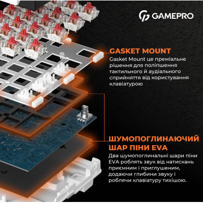 Клавіатура GamePro MK170B Hot-Swap Red Swich RGB USB UA Black (MK170B)