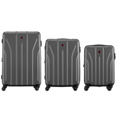 Набір валіз Wenger Oryson 3 в 1 (S,M,L) пластик, 4 колеса, сірий (653212)