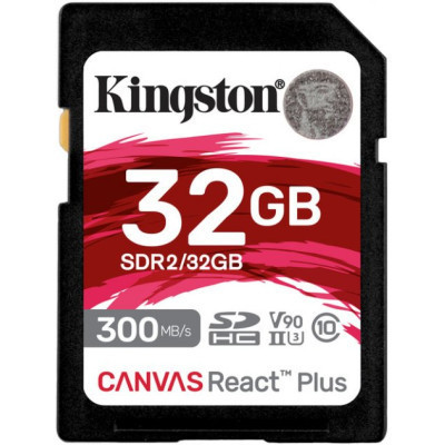 Карта пам&#039;яті Kingston 32GB class 10 UHS-II U3 Canvas React Plus (SDR2/32GB)