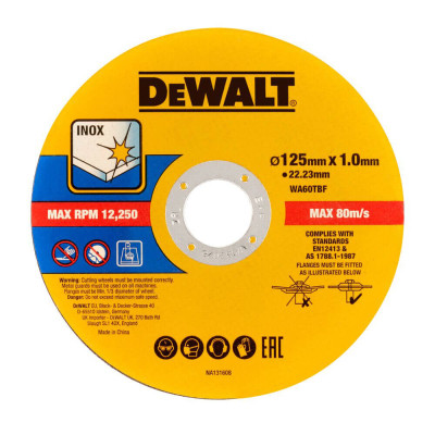 Круг відрізний DeWALT FASTCUT, 125x1x22,23 мм., 50 шт, бокс (DT20598)