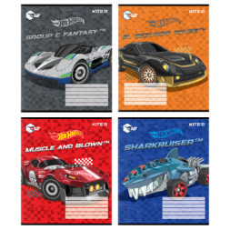 Зошит Kite Hot Wheels 12 аркушів, коса лінія (HW24-235)