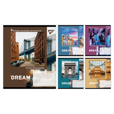 Зошит Yes Dream City А5 24 аркушів клітинка (767699)