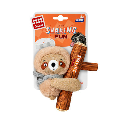 Іграшка для собак GiGwi Shaking Fun Лінивець з великою пищалкою 22 см (2261)
