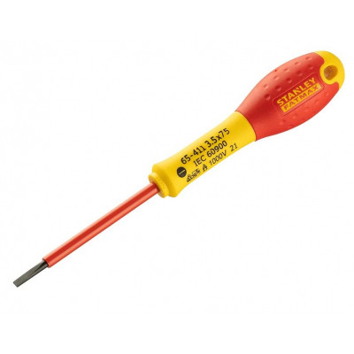 Викрутка Stanley FatMax, шліцьова, SL 3.5х75мм, 1000 В (0-65-411)