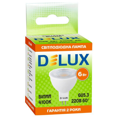 Лампочка Delux JCDR 6Вт 4100K 220В GU5.3 (90019265)